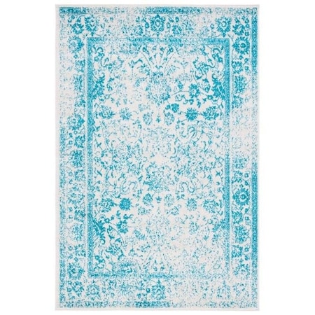 Safavieh Adirondack Power Loomed Square Rug, Ivory and Teal - 6 x 6 ft. ADR109D-6SQ